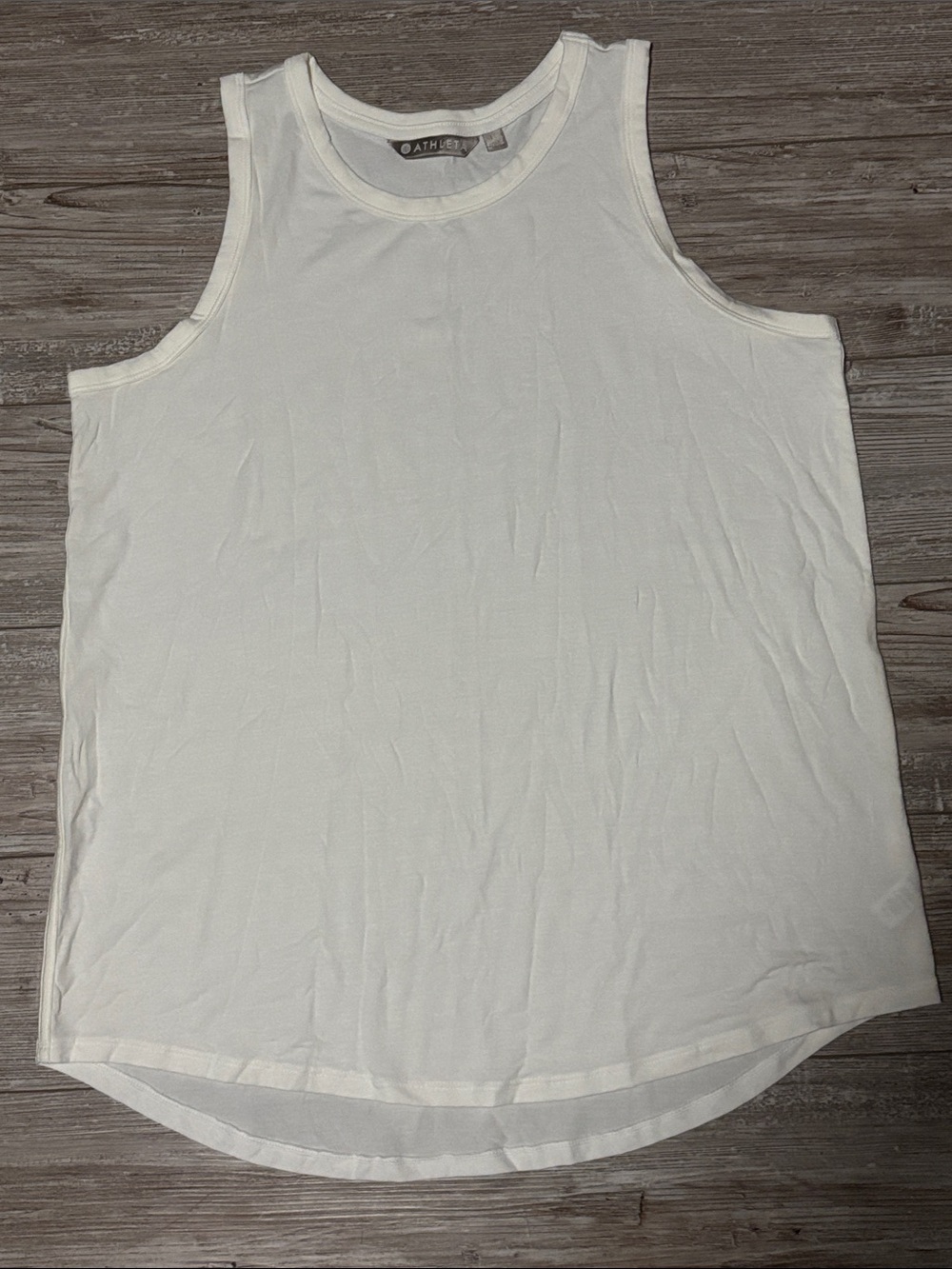 Athleta Cream Sleeveless Soft Scoop Tank- size L